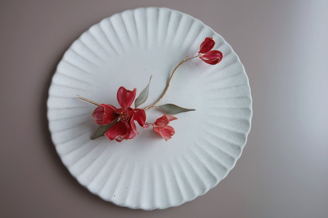 花样年华- 水晶花 手作新娘饰品 礼物 新娘头饰/伴娘配饰 - 发饰 - 树脂 红色