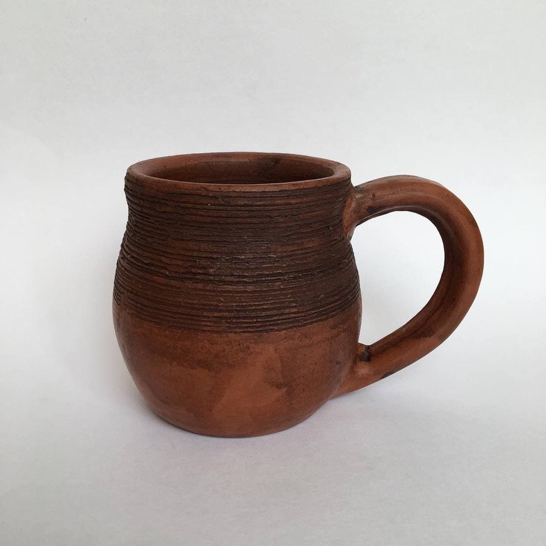 Ceramic mug Clay mug Viking mug Slavic design Nordic design - 咖啡杯/马克杯 - 陶 咖啡色