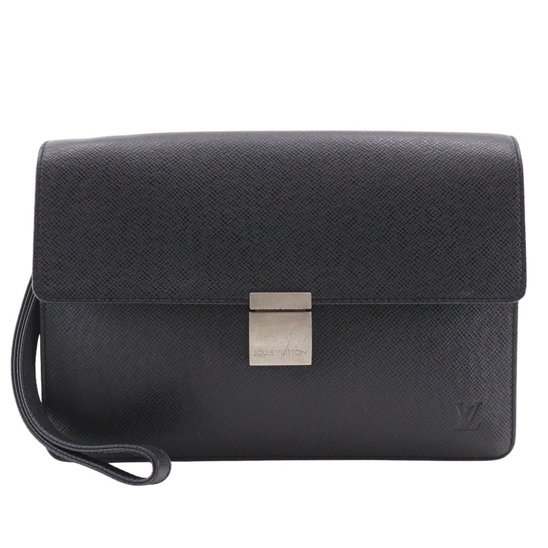 【日本直送】路易威登 LOUIS VUITTON Serenga 手拿包 M30782 Taiga 皮革 Ardoise 黑 男士【二手品】 - 手拿包 - 真皮 黑色