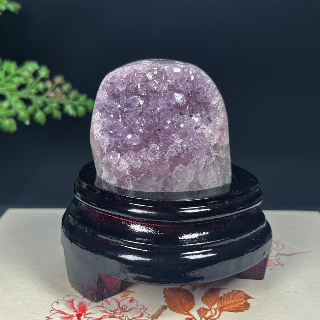 天然紫水晶原石洞簇摆件 浅紫色水晶标本 家居装饰 助势转运消磁 - 摆饰 - 水晶 紫色