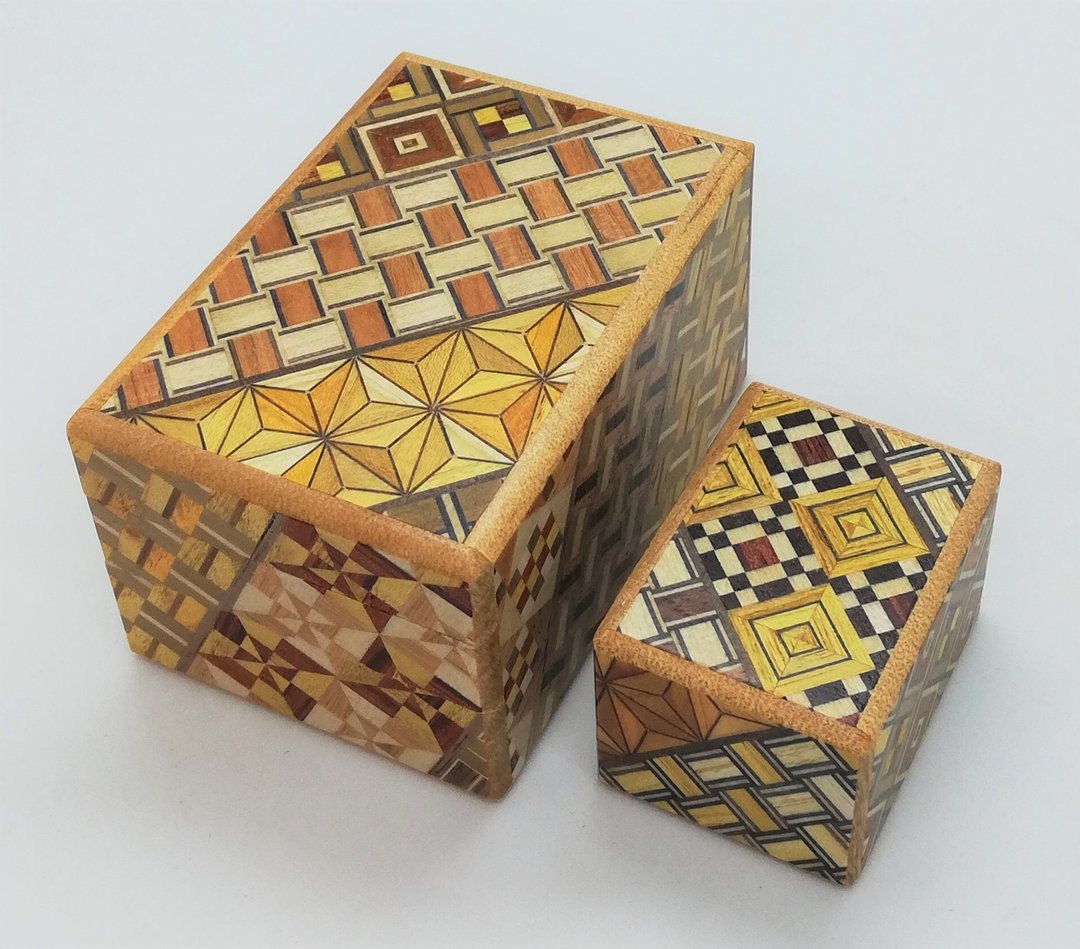 Nested set 14 steps 5 steps Japanese puzzle box Himitsu-bako Yosegi Japan - 其他 - 木头 