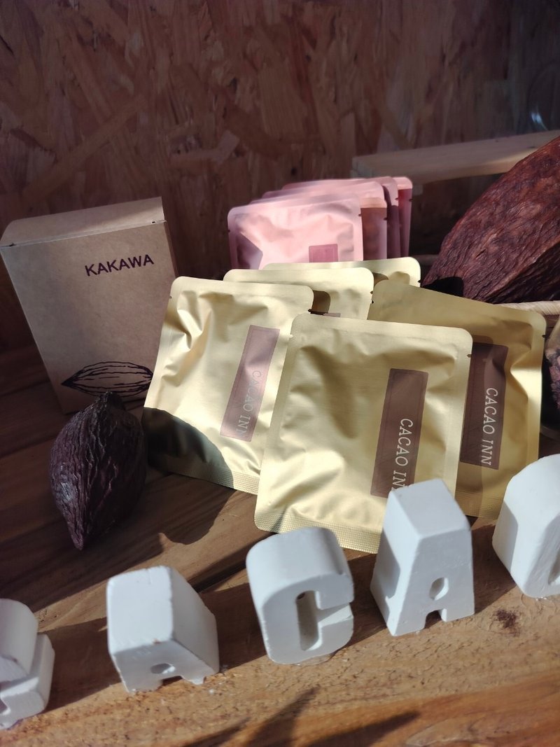 CACAO inN可可研制_小礼盒原味可可豆茶五包入_纯素.买六盒送一盒 - 茶 - 其他材质 橘色