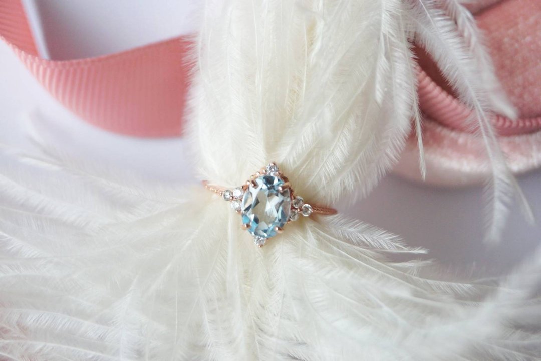 Natural Topaz Silver  Ring , Promise Ring - 戒指 - 纯银 蓝色