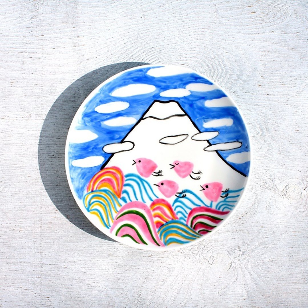 Mt. Fuji in winter - 浅碟/小碟子 - 瓷 多色
