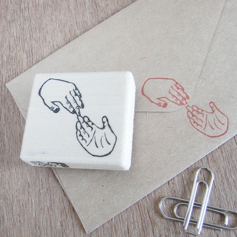 手印触摸/离开 - 印章/印台 - 橡胶 卡其色