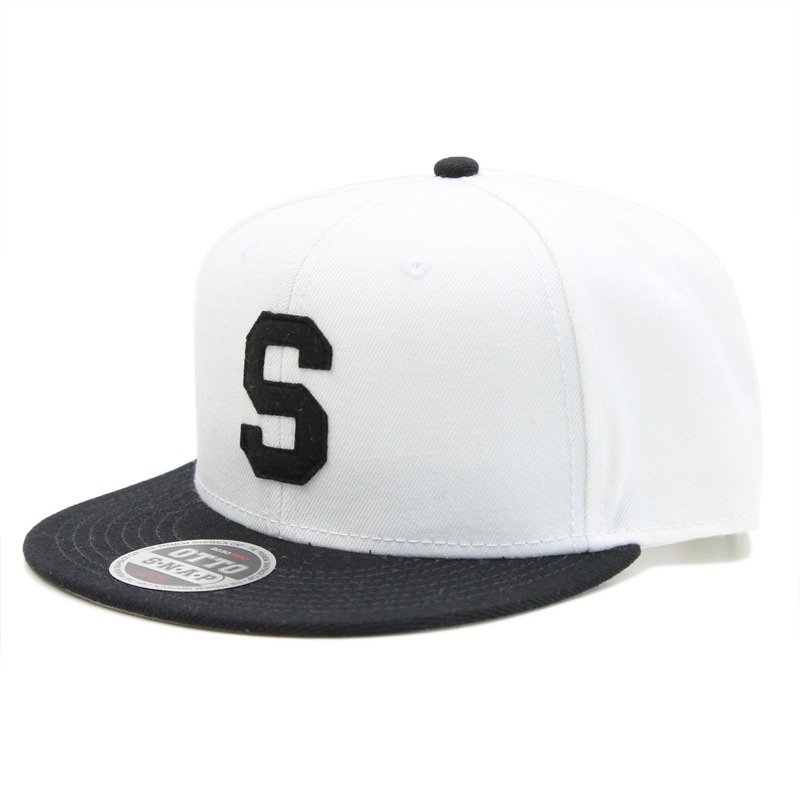 LETTER SNAPBACK CAP 棒球帽 鸭舌帽 平舌帽　　黑 / 白　　#BLACK / WHITE - 帽子 - 压克力 白色