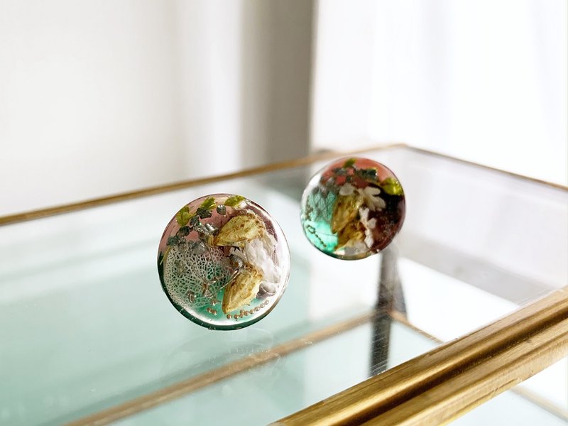 Colorful Botanical Fuwaler Earrings Vol.2 - 耳环/耳夹 - 树脂 绿色