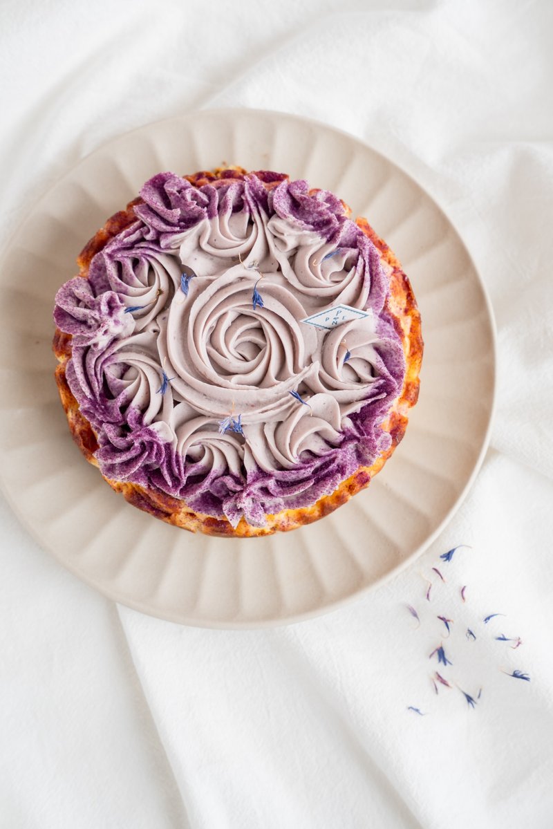 2026 母亲节限定 - 芋泥巴斯克 蛋奶素庆生分享 - 咸派/甜派 - 新鲜食材 金色