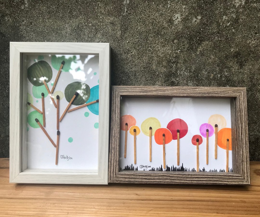 火柴傍树/作品 插画 框 装饰 光芒 拼贴 开店 夏秋 季节 棒棒糖 - 海报/装饰画/版画 - 纸 多色
