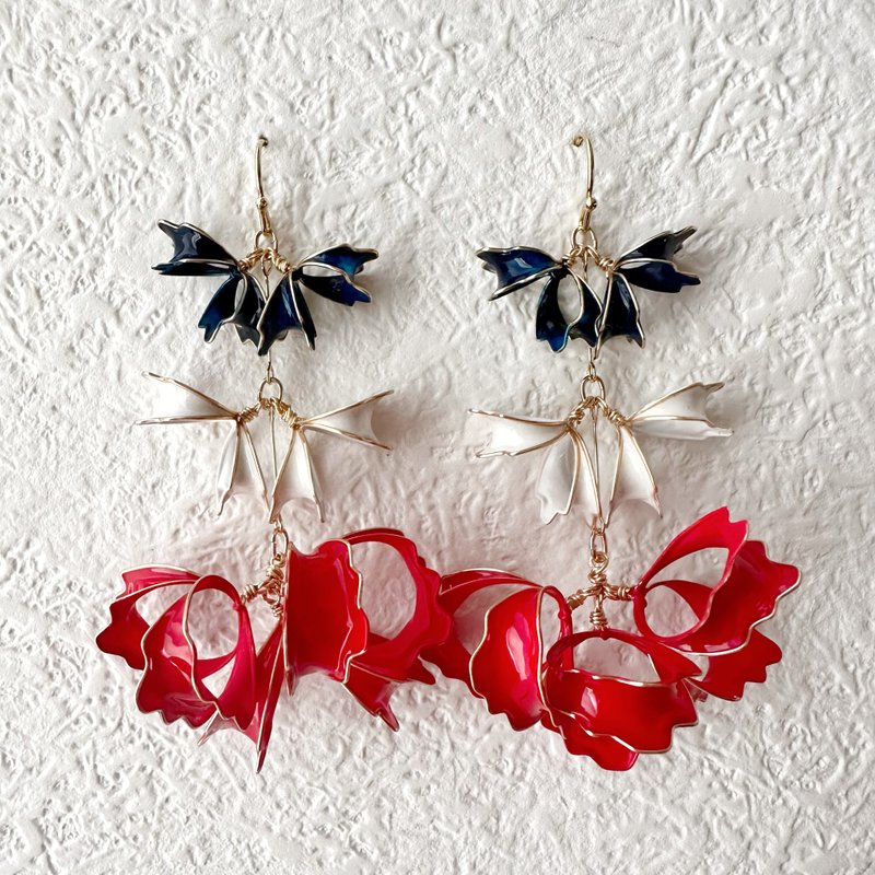 以花朵为灵感的金属丝配件 - 耳环/耳夹 - 其他金属 