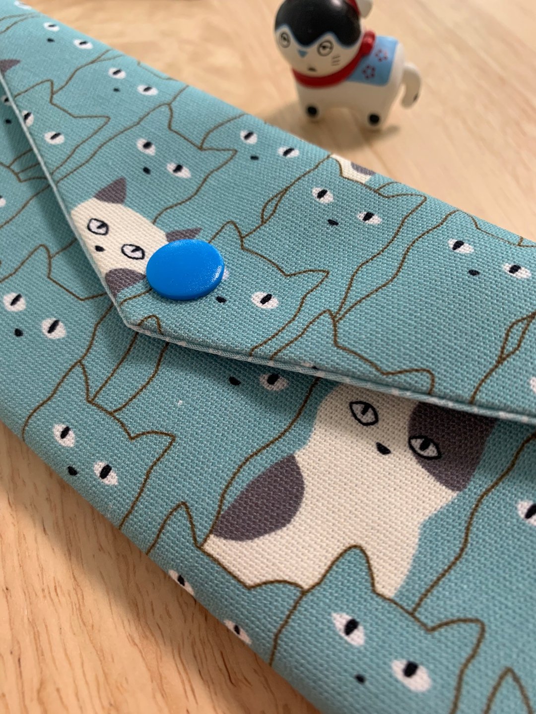 文青风环保纯棉筷袋 猫咪的等待 舒爽绿 日本 潮物 收纳 手作餐具 - 收纳用品 - 棉 绿色