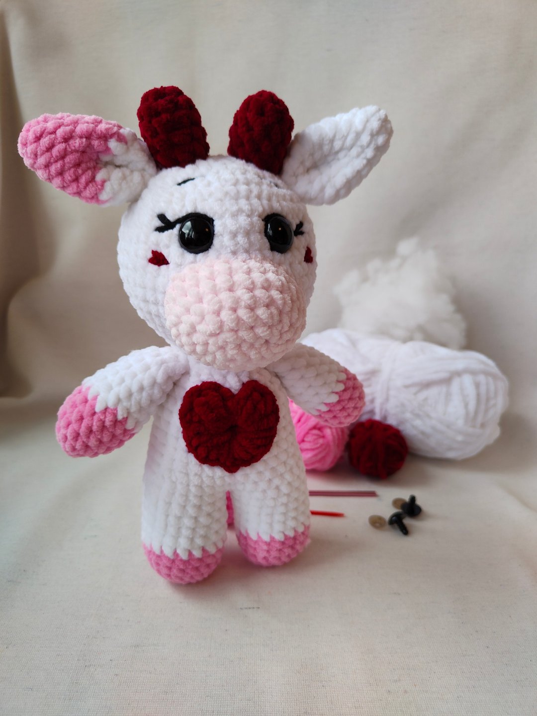 Crochet cow plush pattern, chunky cow - Logo 设计/图案设计 - 其他材质 