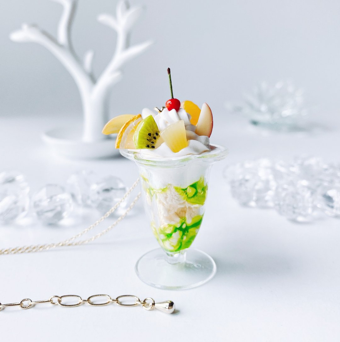parfait  necklace fake sweets - 项链 - 塑料 绿色