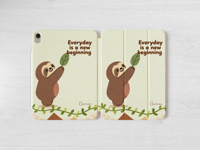 树懒可加名字磁吸笔槽iPad case 保护套 Pro 13 Air 7 11 代 12.9 - 平板/电脑保护壳 - 塑料 蓝色