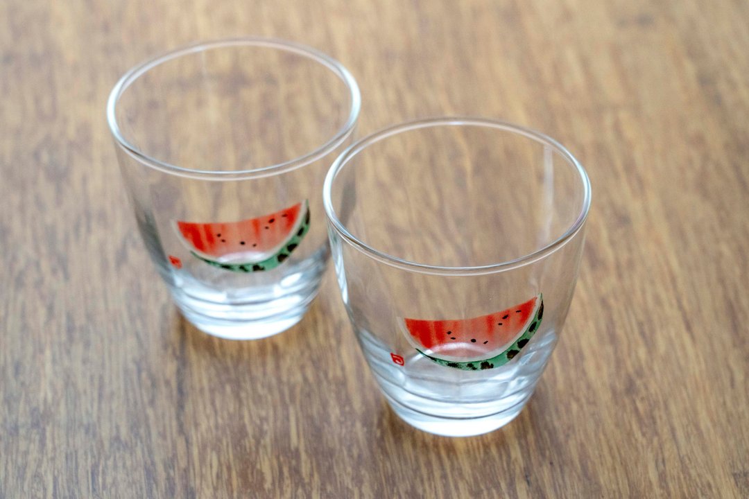 日本制 片冈鹤太郎 西瓜玻璃杯 一组2入 全新未使用 台湾包邮 - 玻璃杯 - 玻璃 透明