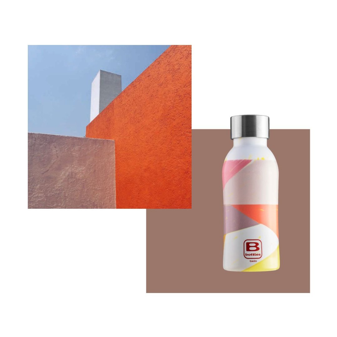 BUGATTI几何彩绘保温瓶350ml - 保温瓶/保温杯 - 其他金属 粉红色
