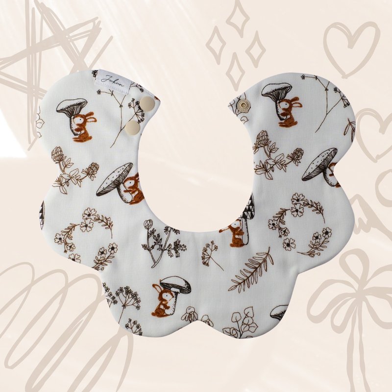 现货 - 八重纱多拿滋围兜 口水巾 - 小松鼠 - 围嘴/口水巾 - 棉．麻 咖啡色