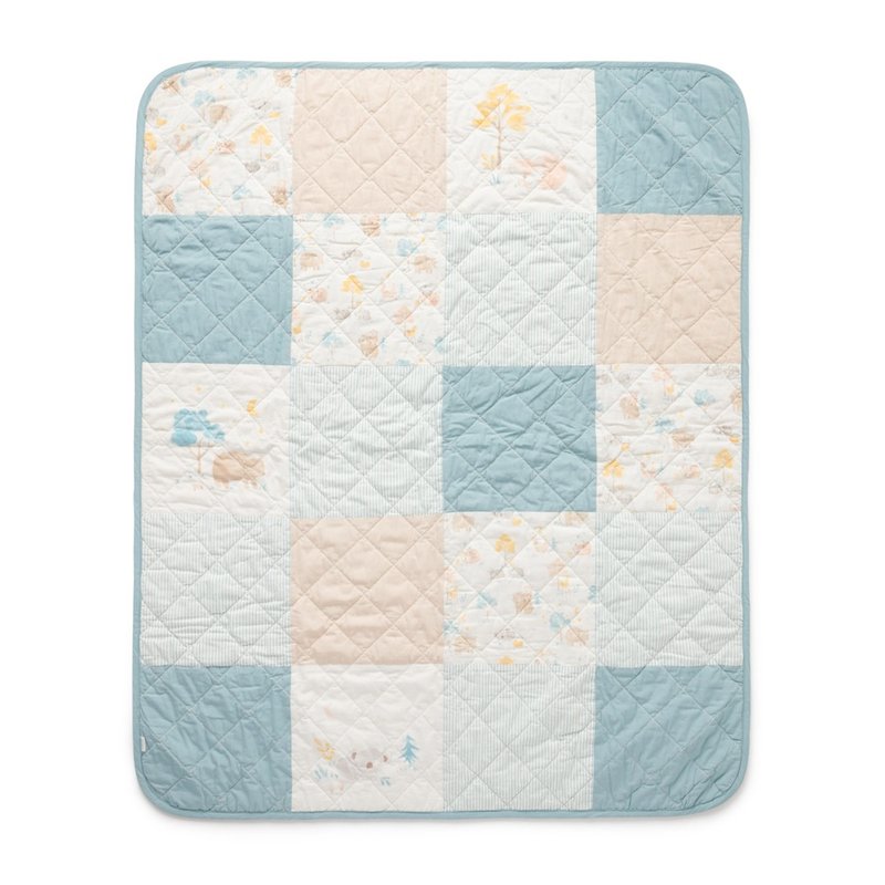 澳洲Purebaby有机棉多功能婴儿被/盖毯 绿格子拼布 - 婴儿床上用品 - 棉．麻 