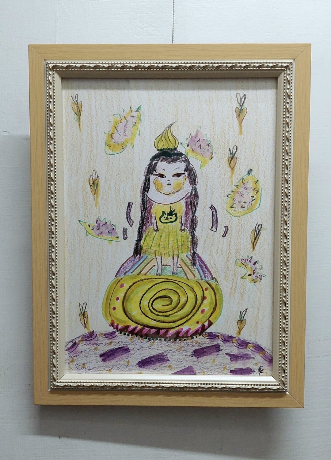原画 榴槤蛋糕与刺猬 - 海报/装饰画/版画 - 纸 黄色