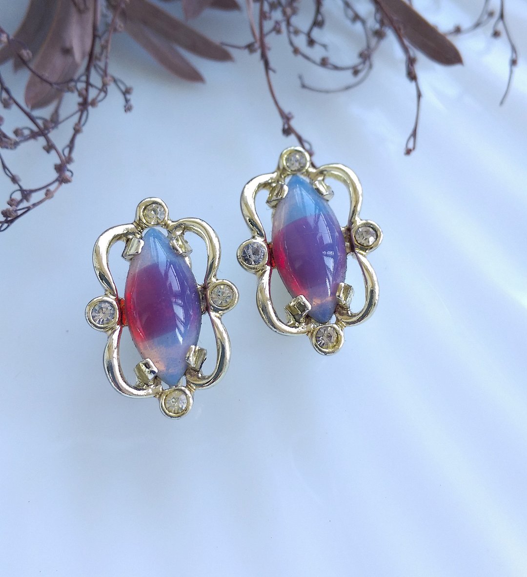 Vintage Jewelry 西洋古董饰品 SARAH COV Sabrina Fair 夹式耳环 - 耳环/耳夹 - 其他材质 金色