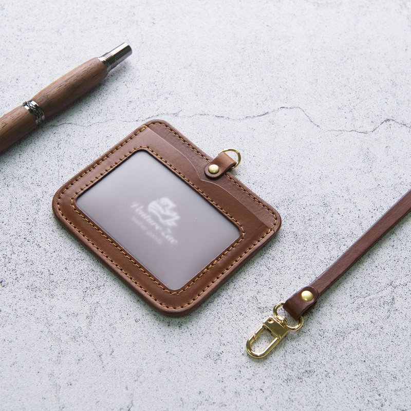 横式证件夹 ID Card Holder / 棕 Brown / 免费刻字 - 证件套/卡套 - 真皮 