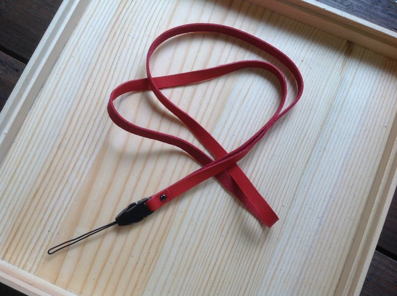 手机背带真皮挂带挂绳挂钩款长绳子皮绳吊绳挂颈挂脖相机背带红色 - 相机背带/脚架 - 真皮 红色