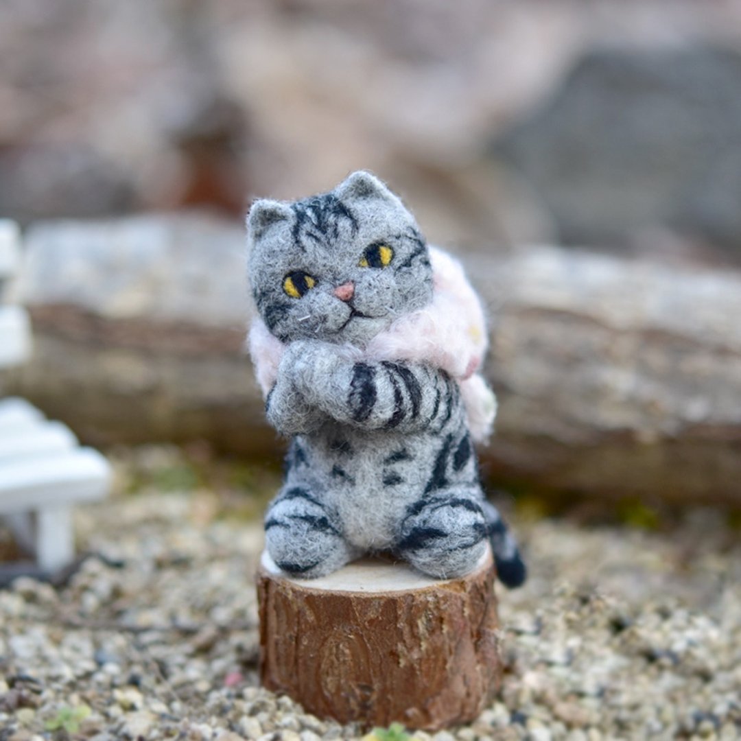 [Wool doll] [Cat] Begging candy [One-of-a-kind item] - 玩偶/公仔 - 羊毛 