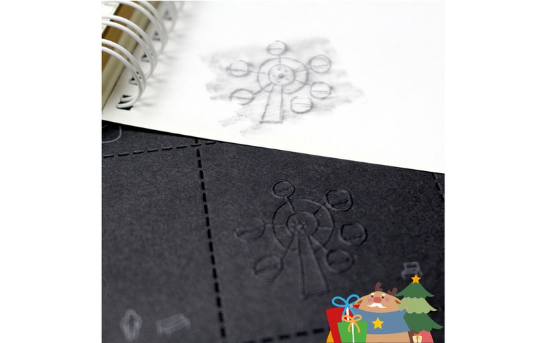 【深夜来玩躲猫猫 / 手绘DIY情境拓印卡 - 双面共12 - 其他 - 纸 黑色