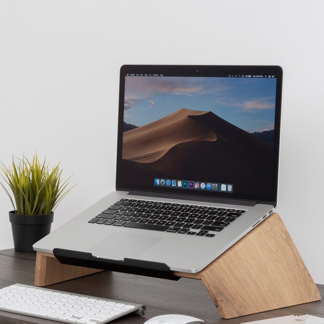 笔记本电脑支架 MacBook支架 電腦台 Apple电脑架 辦公室配件 - 电脑配件 - 木头 咖啡色