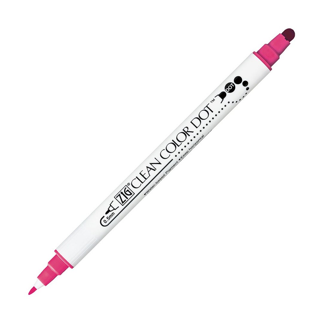 【Kuretake 日本吴竹】ZIG Clean Color Dot 点点笔 一般色 粉红 - 其他书写用品 - 塑料 粉红色