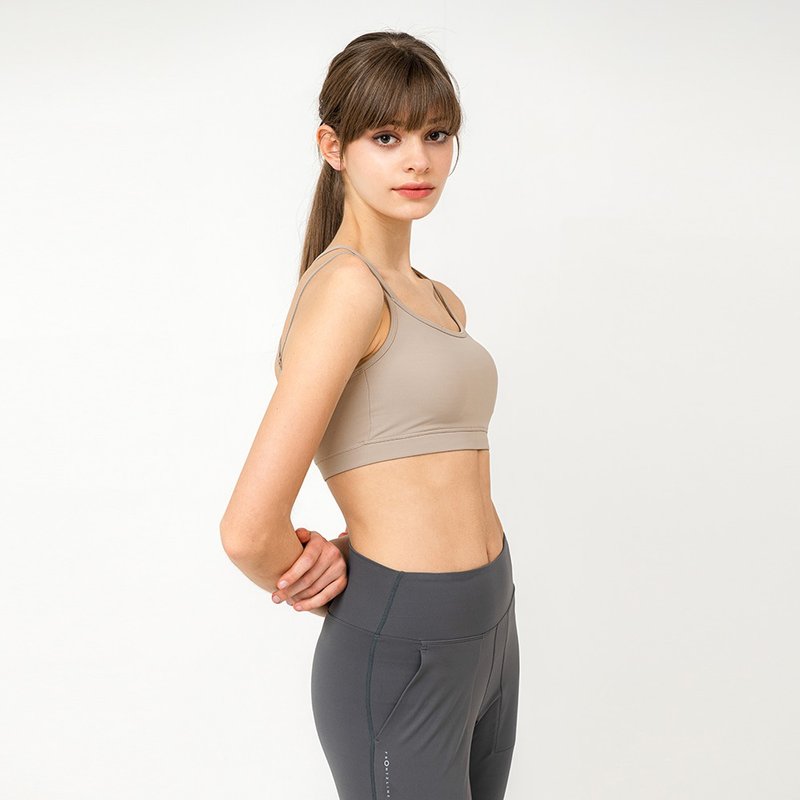 Front2line Julia 瑜珈双肩带内衣 奶茶色 附胸垫 - 女装瑜珈服 - 其他材质 卡其色