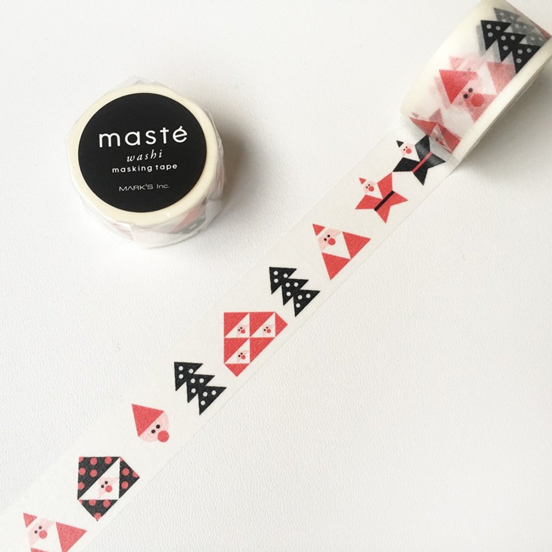 maste Xmas 和纸胶带【三角形圣诞老人 (MST-MKT170-A)】 - 纸胶带 - 纸 红色