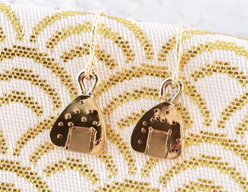Onigiri ◆ Brass + K14GF Earrings / Clip-On - 耳环/耳夹 - 其他金属 金色