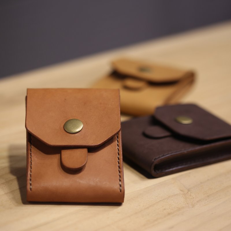 名片夹 卡片夹 零钱小包 植鞣牛革手缝制 大容量 共三色 - 其他 - 真皮 咖啡色