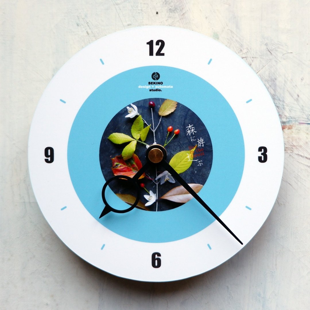 mini circular clock - playing in the forest B - 时钟/闹钟 - 木头 
