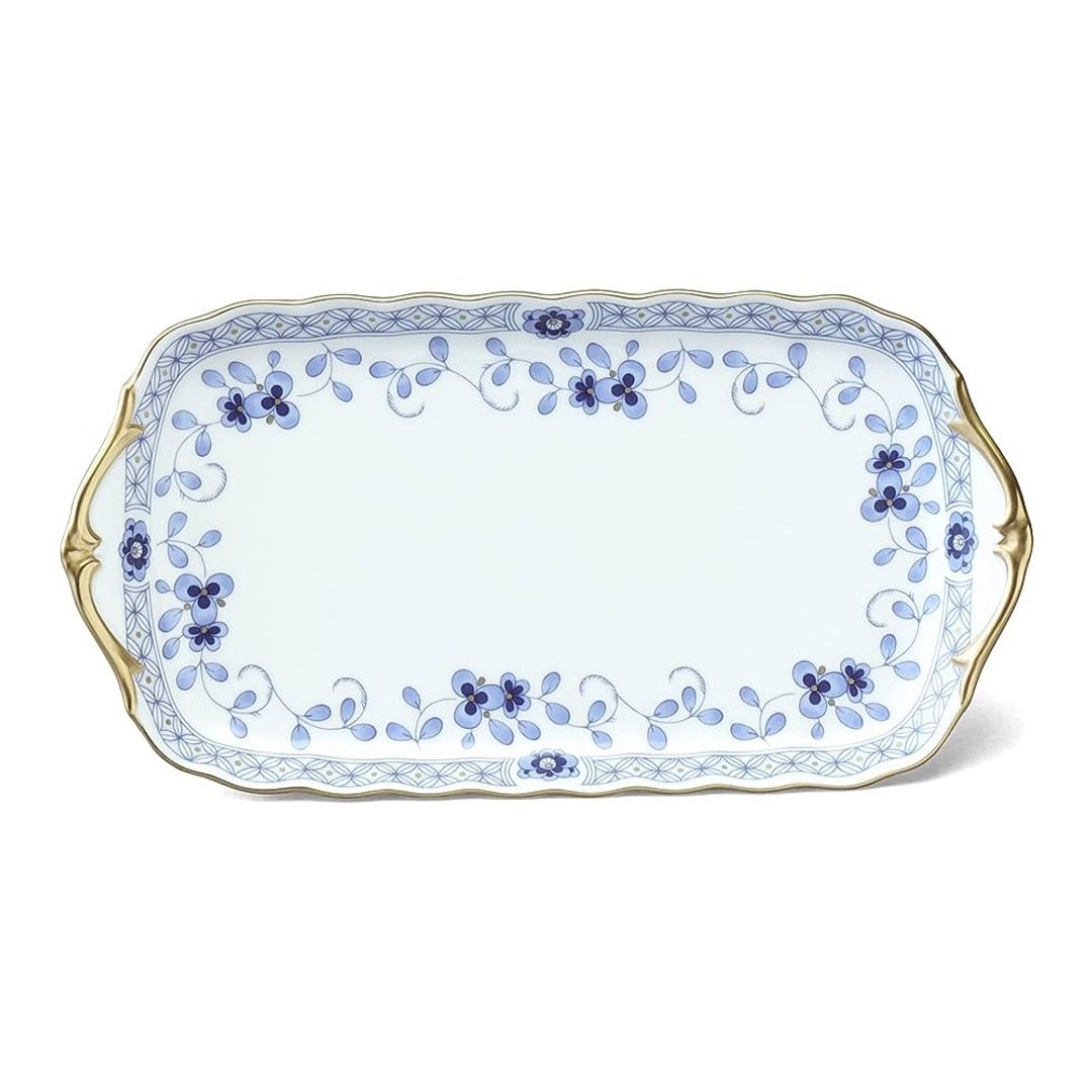 日本NARUMI 米兰骨瓷矩形盘-23cm - 盘子/餐盘/盘架 - 瓷 蓝色