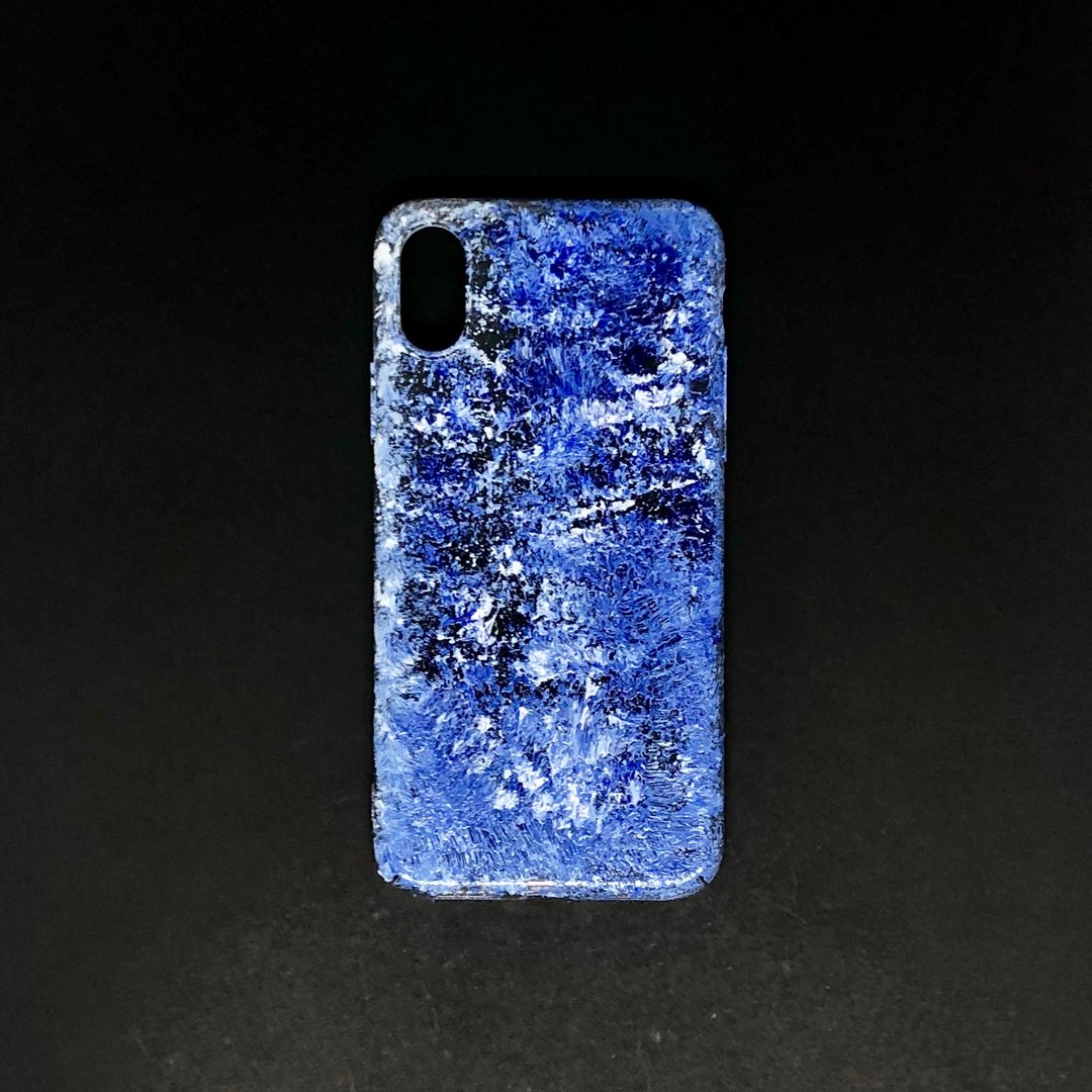Acrylic 手绘抽象艺术手机壳 | iPhone X/XS | Ceramic - 手机壳/手机套 - 压克力 蓝色