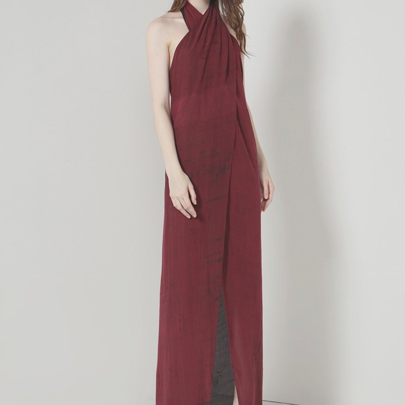 品祥云纱2019新款绣花香云纱女士连衣裙礼服款花枝 - 晚装/礼服 - 丝．绢 