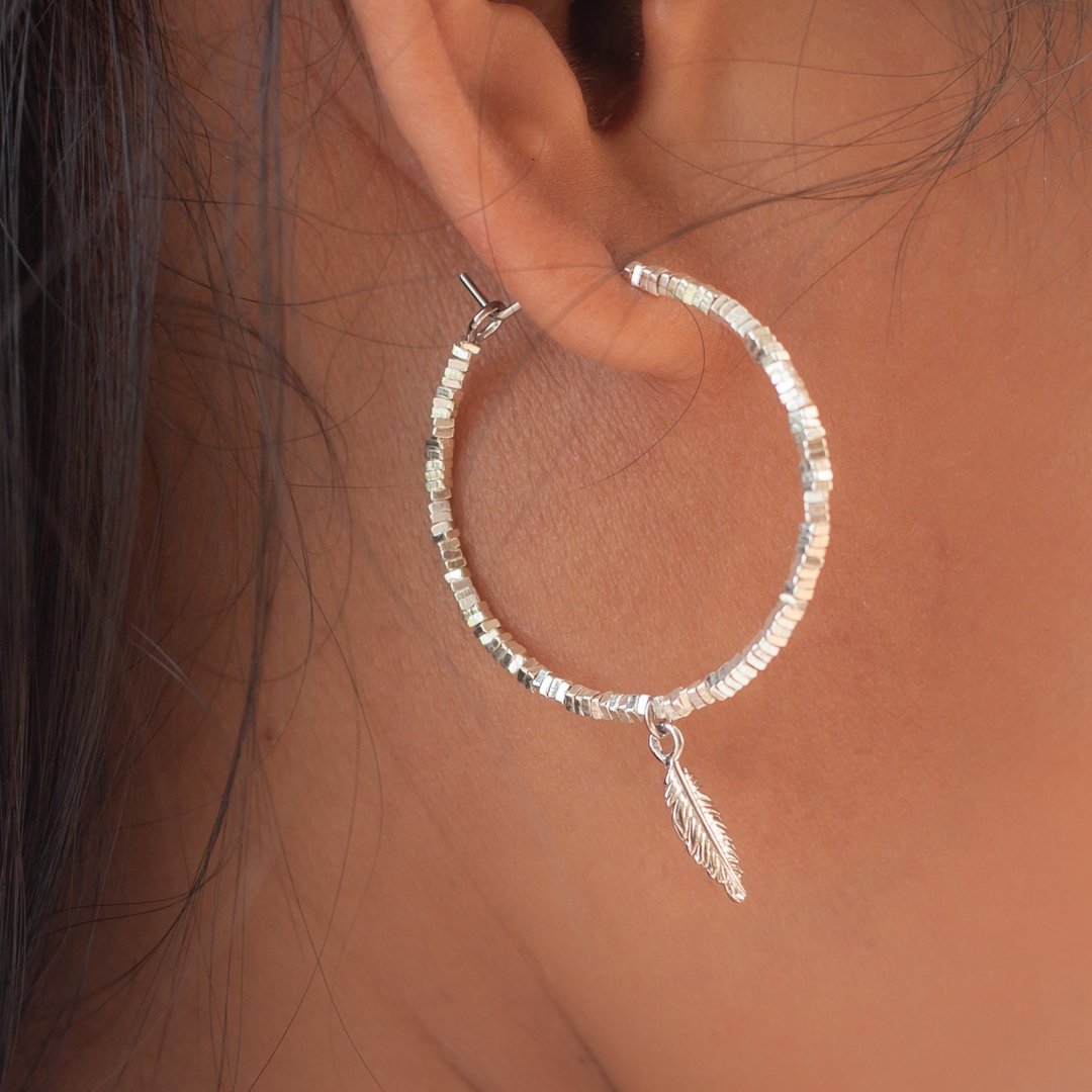 Song of Celebration Hoop Earring - 耳环/耳夹 - 纯银 