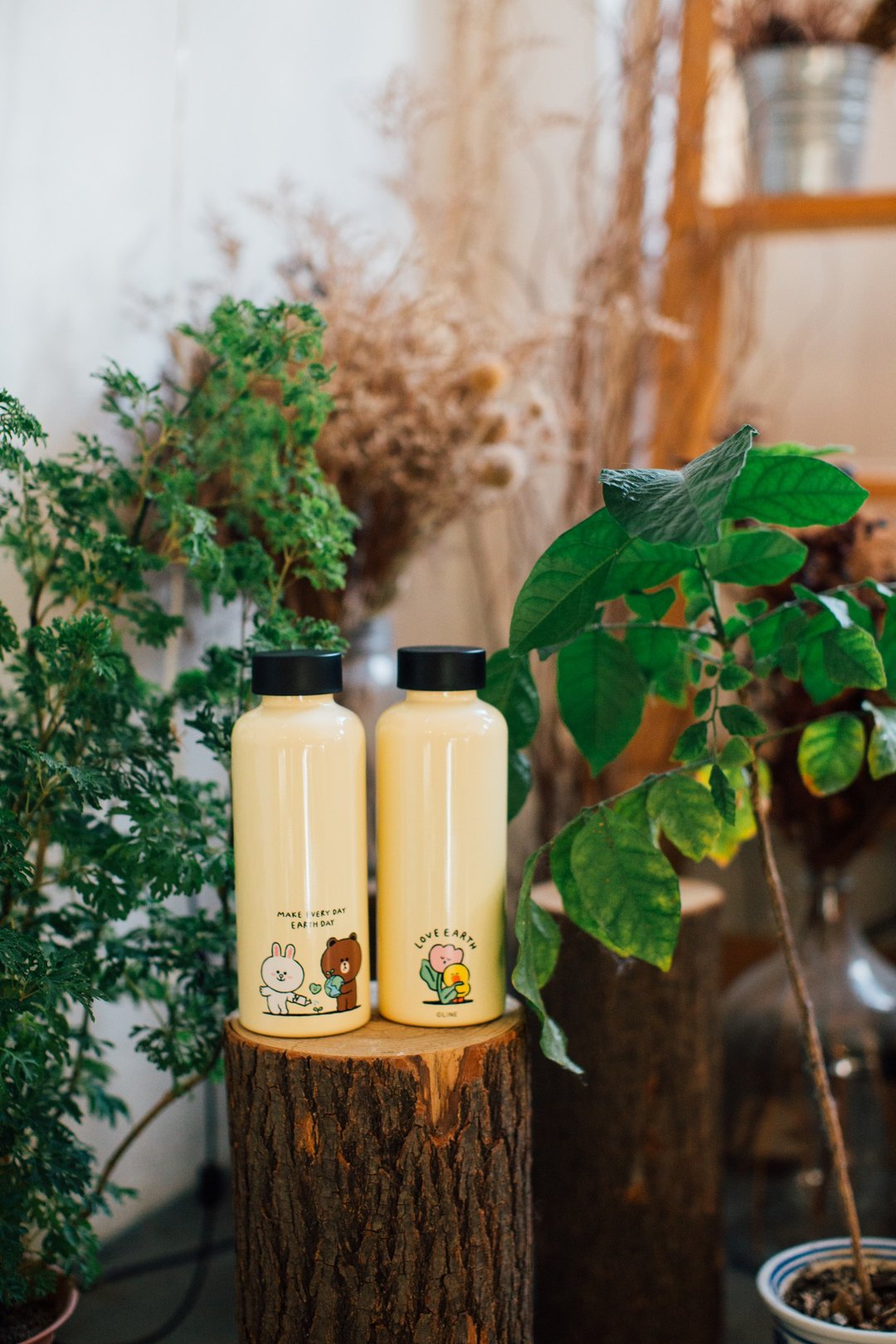 LINE FRIENDS 限量联名环保瓶 - 奶油色 500ml - 水瓶/水壶 - 不锈钢 黄色
