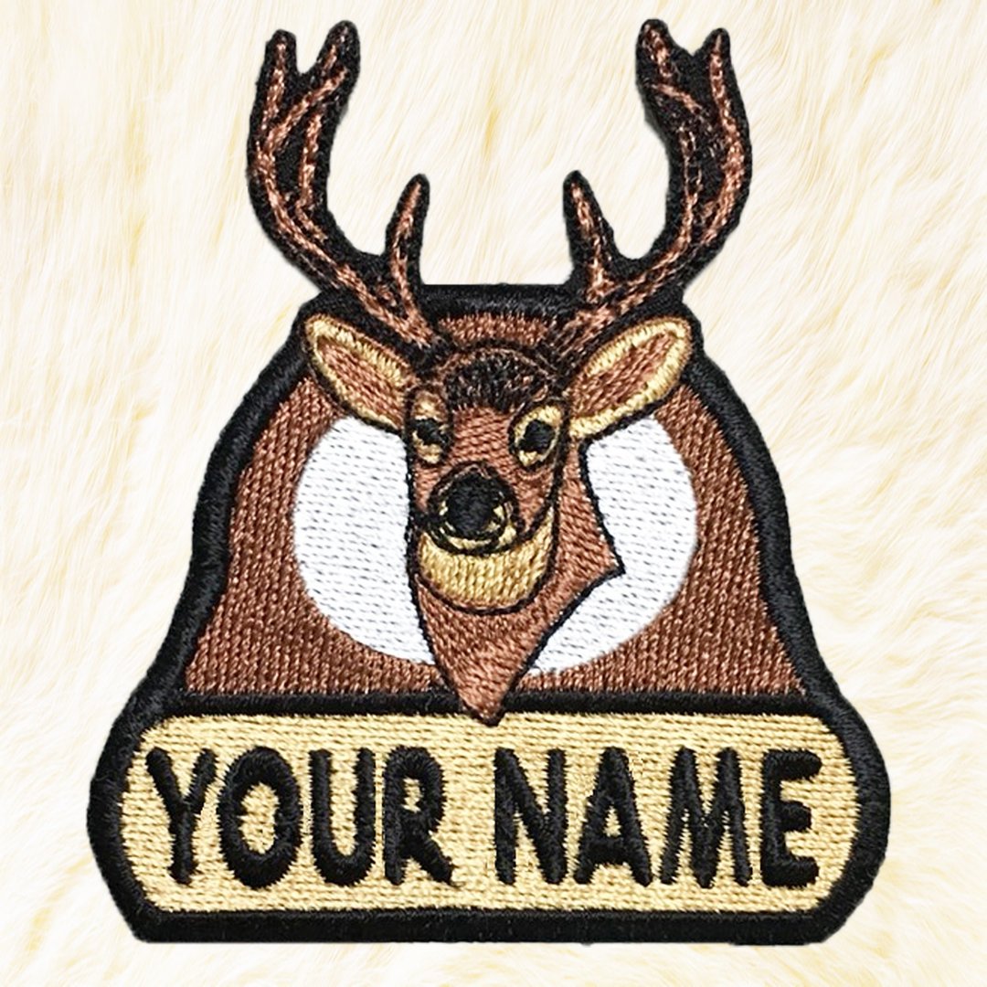 Deer Personalized Iron on Patch Your Name Your Text Buy 3 Get 1 Free - 编织/刺绣/羊毛毡/裁缝 - 绣线 咖啡色