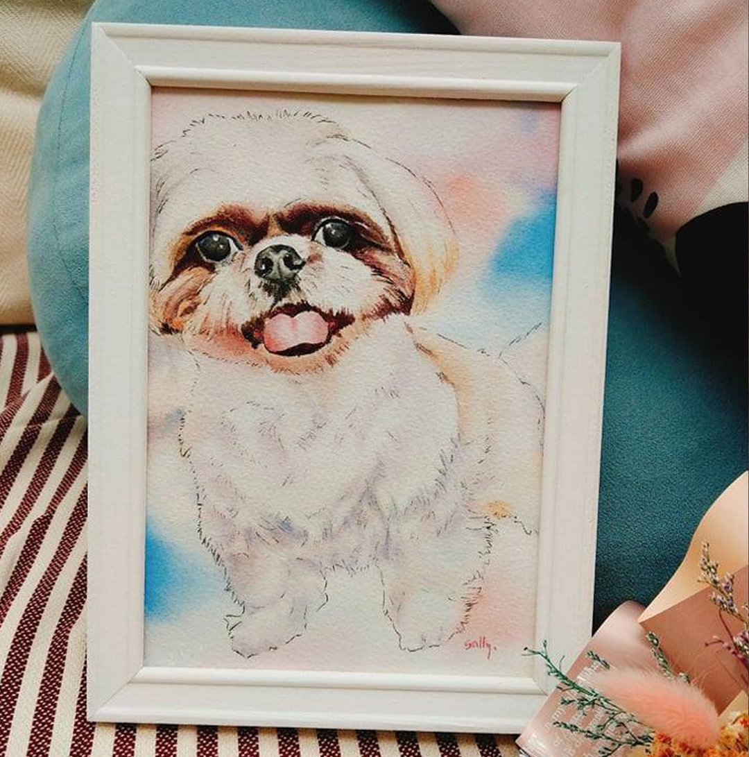 定制人物宠物画像插画 含框 似颜绘 生日 情侣 婚礼 毕业礼物 风A - 订制画像 - 纸 