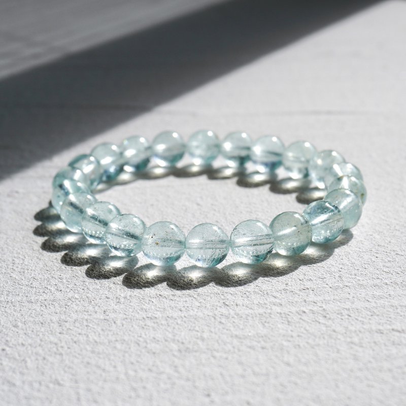 天然 闪闪 透体  海蓝宝 水晶 手链 - 手链/手环 - 水晶 蓝色