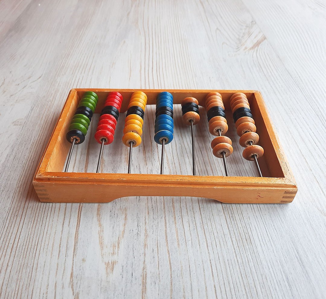 Soviet kids toy abacus - vintage wooden calculator USSR - 玩具/玩偶 - 木头 
