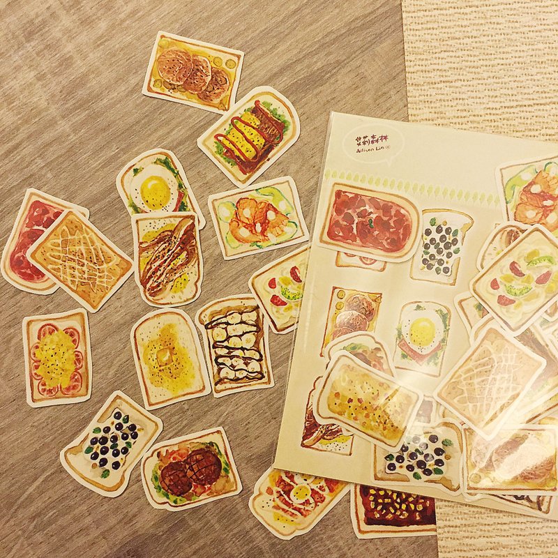[食季]吐司贴纸组 - 贴纸 - 纸 橘色