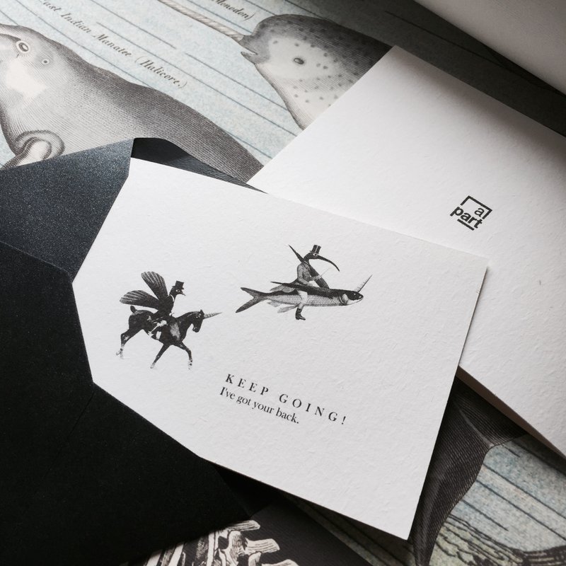 [好朋友系列] 继续飞啊！我在你后面呢！ - 卡片/明信片 - 纸 黑色