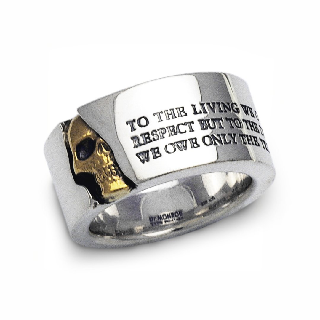 925 silver skull ring men,18k gold,biker,present for him,made in japan,fc114 - 戒指 - 其他金属 银色