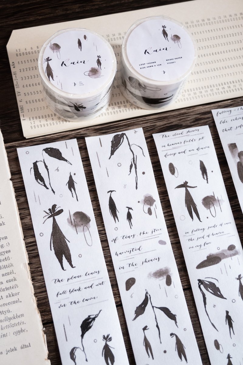 原创纸胶带 雨2.0 Rain 2.0 雾面PET胶带 日本和纸胶带 - 纸胶带 - 纸 