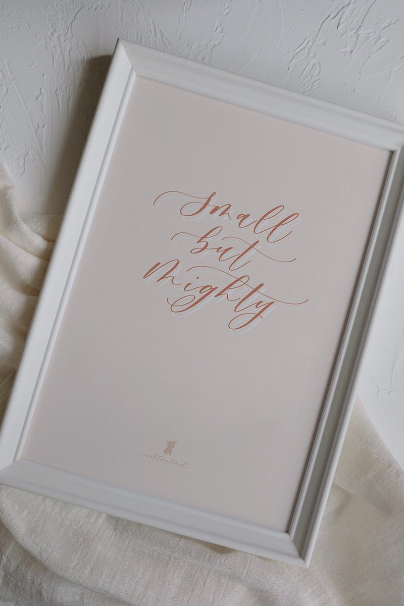 cottontail // small but mighty // 西洋英文书法 印刷画 - 海报/装饰画/版画 - 纸 卡其色