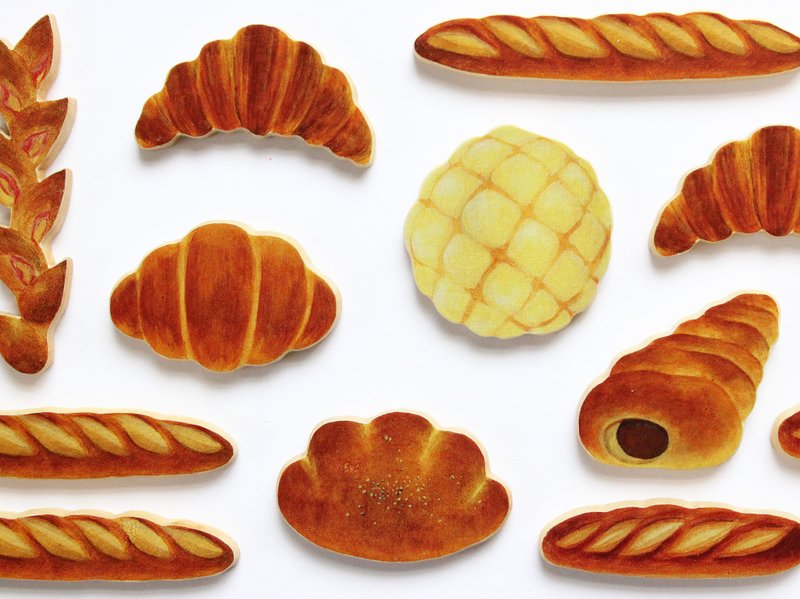 Bread brooch was born from the tree - 胸针 - 木头 咖啡色